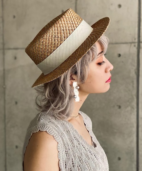 polcadot（ポルカドット）の「GAMA BOATER HAT／ガマ草 カンカン