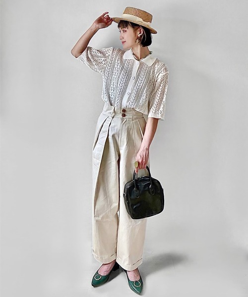 polcadot（ポルカドット）の「GAMA BOATER HAT／ガマ草 カンカン帽（ハット・レディース・アイボリー/ブラック・FREE）」の10枚目の写真