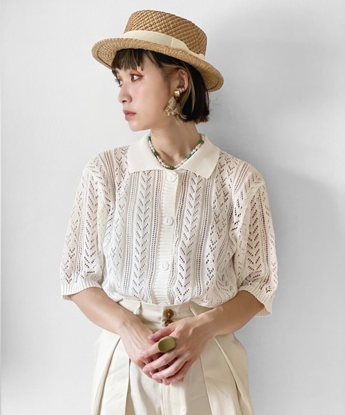 polcadot（ポルカドット）の「GAMA BOATER HAT／ガマ草 カンカン帽（ハット・レディース・アイボリー/ブラック・FREE）」の11枚目の写真