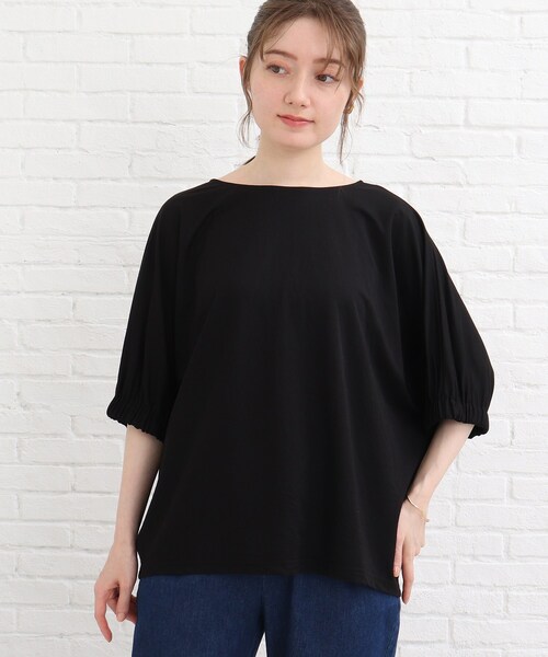 SHOO・LA・RUE（シューラルー）の「◆【接触冷感/洗える/袖ギャザー】ドルマントップス（Tシャツ/カットソー・レディース・カーキ/ブラック/ブラウン系その他/アイボリー/ピンク系その他/ダークオレンジ/パープル系4・00）」の8枚目の写真