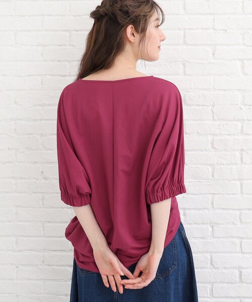 SHOO・LA・RUE（シューラルー）の「◆【接触冷感/洗える/袖ギャザー】ドルマントップス（Tシャツ/カットソー・レディース・カーキ/ブラック/ブラウン系その他/アイボリー/ピンク系その他/ダークオレンジ/パープル系4・00）」の17枚目の写真