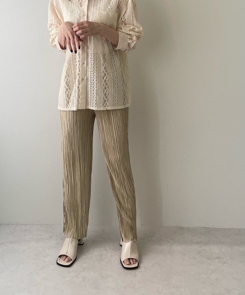 セール】シャイニープリーツストレートパンツ（その他パンツ