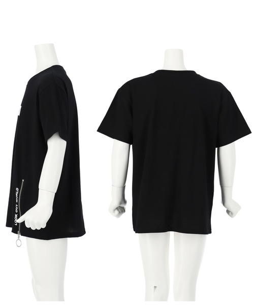 ANAP kids（アナップキッズ）の「リングジップスリットビッグTシャツ（Tシャツ/カットソー・キッズ・ブラック/ホワイト・110cm/130cm/120cm）」の4枚目の写真