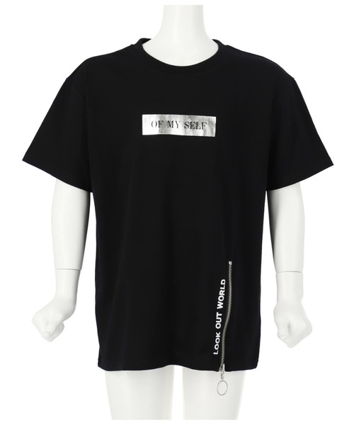 ANAP kids（アナップキッズ）の「リングジップスリットビッグTシャツ（Tシャツ/カットソー・キッズ・ブラック/ホワイト・110cm/130cm/120cm）」の3枚目の写真