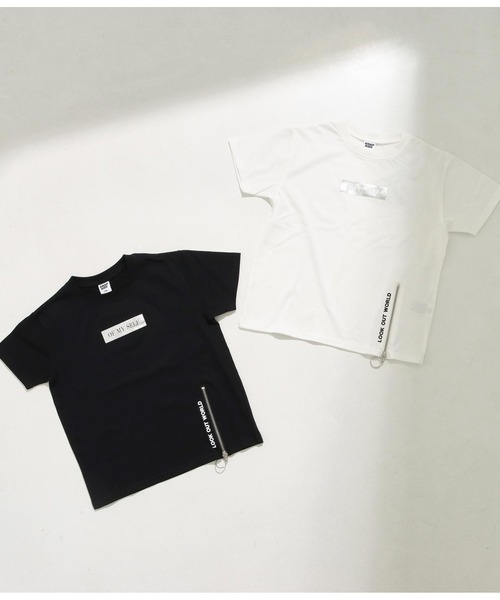 ANAP kids（アナップキッズ）の「リングジップスリットビッグTシャツ（Tシャツ/カットソー・キッズ・ブラック/ホワイト・110cm/130cm/120cm）」の15枚目の写真