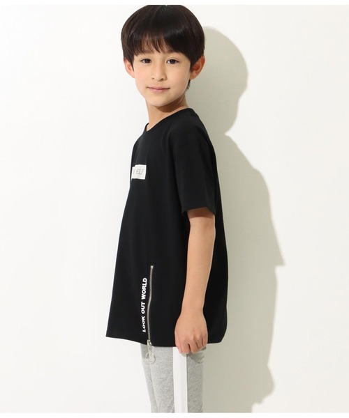 ANAP kids（アナップキッズ）の「リングジップスリットビッグTシャツ（Tシャツ/カットソー・キッズ・ブラック/ホワイト・110cm/130cm/120cm）」の12枚目の写真
