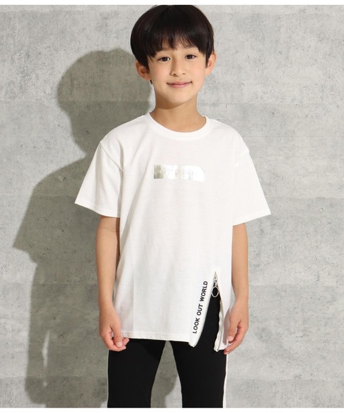 ANAP kids（アナップキッズ）の「リングジップスリットビッグTシャツ（Tシャツ/カットソー・キッズ・ブラック/ホワイト・110cm/130cm/120cm）」の17枚目の写真