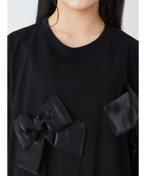 Jamie エーエヌケー(ジェイミーエーエヌケー)の「リボンがいっぱいTE(Tシャツ/カットソー・レディース・ブラック/ホワイト・M)」の10枚目の写真