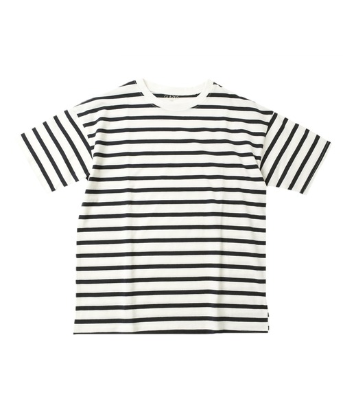 GLAZOS（グラソス）の「天竺・ドロップショルダーボーダー半袖Tシャツ（Tシャツ/カットソー・キッズ・ネイビー/ブルー/グリーン・130cm/140cm/150cm/160cm/170cm）」の4枚目の写真