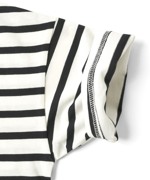 GLAZOS（グラソス）の「天竺・ドロップショルダーボーダー半袖Tシャツ（Tシャツ/カットソー・キッズ・ネイビー/ブルー/グリーン・130cm/140cm/150cm/160cm/170cm）」の12枚目の写真