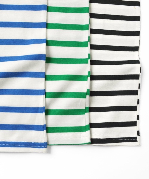 GLAZOS（グラソス）の「天竺・ドロップショルダーボーダー半袖Tシャツ（Tシャツ/カットソー・キッズ・ネイビー/ブルー/グリーン・130cm/140cm/150cm/160cm/170cm）」の16枚目の写真