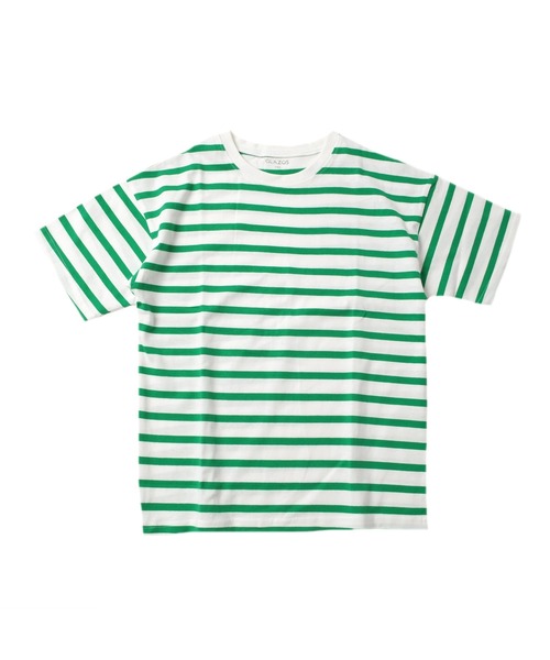 GLAZOS（グラソス）の「天竺・ドロップショルダーボーダー半袖Tシャツ（Tシャツ/カットソー・キッズ・ネイビー/ブルー/グリーン・130cm/140cm/150cm/160cm/170cm）」の19枚目の写真