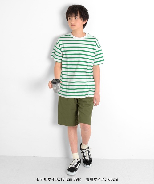 GLAZOS（グラソス）の「天竺・ドロップショルダーボーダー半袖Tシャツ（Tシャツ/カットソー・キッズ・ネイビー/ブルー/グリーン・130cm/140cm/150cm/160cm/170cm）」の18枚目の写真