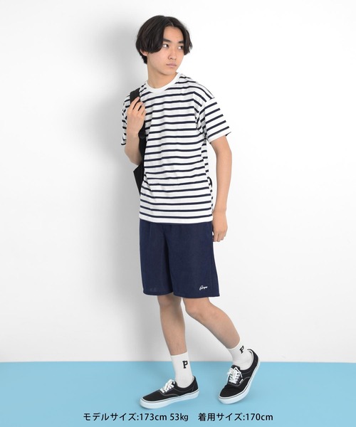 GLAZOS（グラソス）の「天竺・ドロップショルダーボーダー半袖Tシャツ（Tシャツ/カットソー・キッズ・ネイビー/ブルー/グリーン・130cm/140cm/150cm/160cm/170cm）」の17枚目の写真