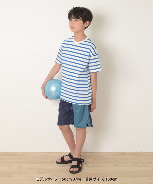 GLAZOS（グラソス）の「天竺・ドロップショルダーボーダー半袖Tシャツ（Tシャツ/カットソー・キッズ・ネイビー/ブルー/グリーン・130cm/140cm/150cm/160cm/170cm）」の20枚目の写真