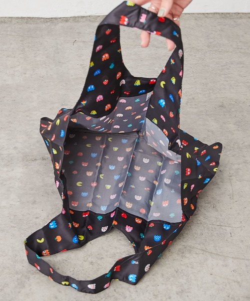 ear PAPILLONNER（イアパピヨネ）の「【PAC-MAN（パックマン)×ear】 収納用巾着付きエコバッグ（エコバッグ/サブバッグ・レディース・ブラック・FREE）」の10枚目の写真