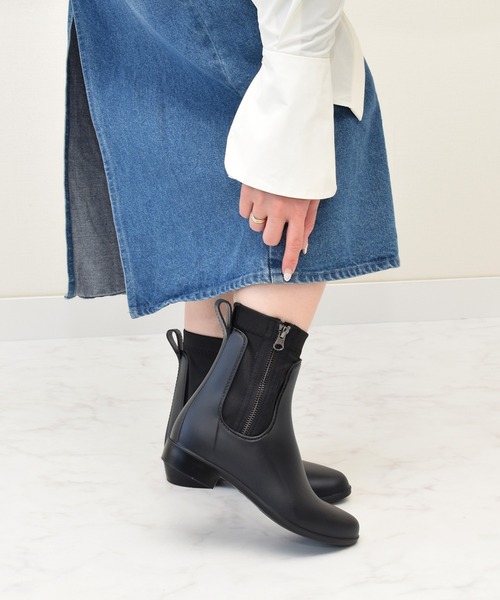 Bridget Birkin（ブリジットバーキン）の「【Bridget Birkin】サイドジップレインブーツ(524111)（レインシューズ・レディース・ダークベージュ/ブラック/グレー・L/S/M）」の9枚目の写真