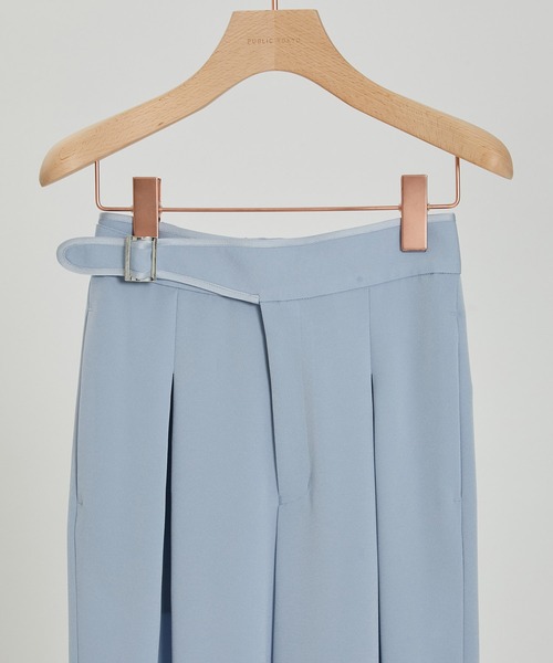 PUBLIC TOKYO（パブリックトウキョウ）の「ジョーゼットグルカワイドストレートパンツ/ウォッシャブル（その他パンツ・レディース・ブラック/サックスブルー・1/2）」の4枚目の写真