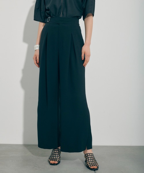 PUBLIC TOKYO（パブリックトウキョウ）の「ジョーゼットグルカワイドストレートパンツ/ウォッシャブル（その他パンツ・レディース・ブラック/サックスブルー・1/2）」の3枚目の写真