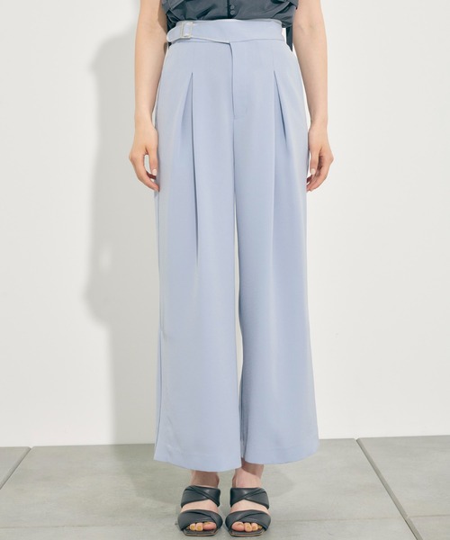 PUBLIC TOKYO（パブリックトウキョウ）の「ジョーゼットグルカワイドストレートパンツ/ウォッシャブル（その他パンツ・レディース・ブラック/サックスブルー・1/2）」の18枚目の写真