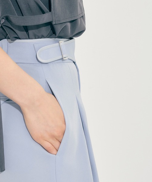 PUBLIC TOKYO（パブリックトウキョウ）の「ジョーゼットグルカワイドストレートパンツ/ウォッシャブル（その他パンツ・レディース・ブラック/サックスブルー・1/2）」の22枚目の写真