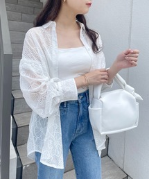 one after another NICE CLAUP（ワンアフターアナザーナイスクラップ）の「シアー刺しゅうシャツ（シャツ/ブラウス）」