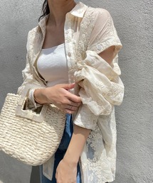 one after another NICE CLAUP | シアー刺しゅうシャツ(シャツ/ブラウス)