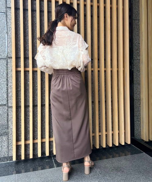 one after another NICE CLAUP(ワンアフターアナザーナイスクラップ)の「シアー刺しゅうシャツ(シャツ/ブラウス・レディース・アイボリー/オフホワイト/ミント・FREE)」の19枚目の写真