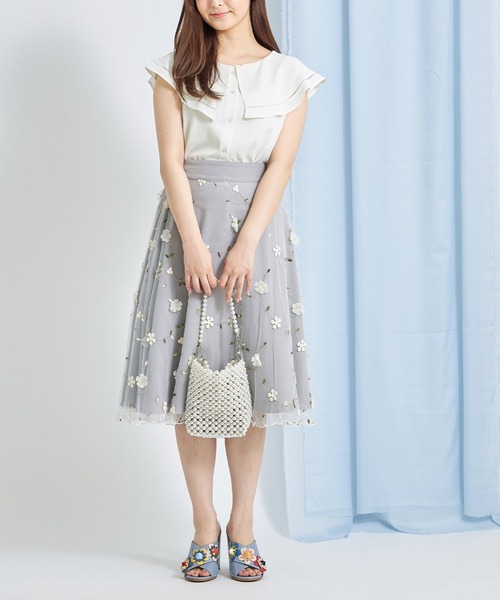 tocco closet(トッコ クローゼット)の「ハシゴレース切り替えビックカラーブラウス(シャツ/ブラウス・レディース・オフホワイト/ブラック/ベージュ・M)」の20枚目の写真