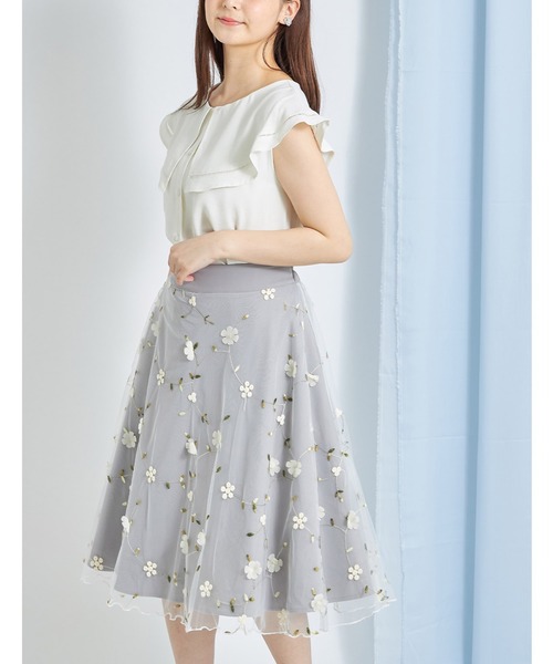 tocco closet(トッコ クローゼット)の「ハシゴレース切り替えビックカラーブラウス(シャツ/ブラウス・レディース・オフホワイト/ブラック/ベージュ・M)」の7枚目の写真