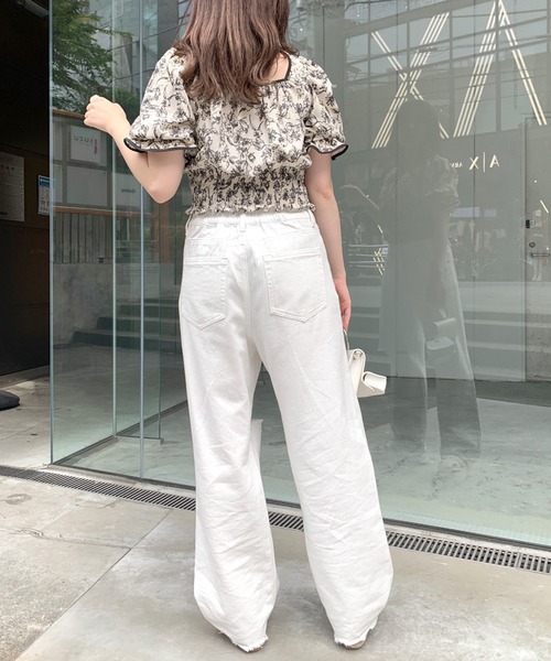 OLIVE des OLIVE(オリーブデオリーブ)の「ダブルフロントヘルシーパイピングブラウス(シャツ/ブラウス・レディース・ネイビー/オフホワイト/ブルー・FREE)」の5枚目の写真