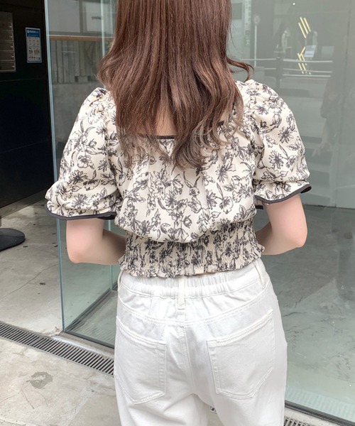 OLIVE des OLIVE(オリーブデオリーブ)の「ダブルフロントヘルシーパイピングブラウス(シャツ/ブラウス・レディース・ネイビー/オフホワイト/ブルー・FREE)」の7枚目の写真