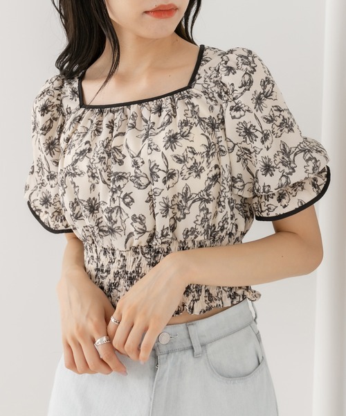 OLIVE des OLIVE(オリーブデオリーブ)の「ダブルフロントヘルシーパイピングブラウス(シャツ/ブラウス・レディース・ネイビー/オフホワイト/ブルー・FREE)」の9枚目の写真