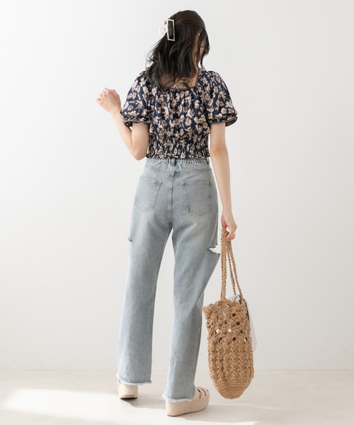 OLIVE des OLIVE(オリーブデオリーブ)の「ダブルフロントヘルシーパイピングブラウス(シャツ/ブラウス・レディース・ネイビー/オフホワイト/ブルー・FREE)」の12枚目の写真