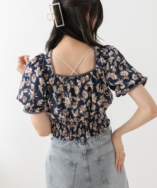 OLIVE des OLIVE(オリーブデオリーブ)の「ダブルフロントヘルシーパイピングブラウス(シャツ/ブラウス・レディース・ネイビー/オフホワイト/ブルー・FREE)」の15枚目の写真