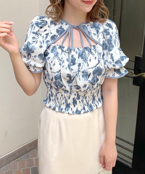 OLIVE des OLIVE(オリーブデオリーブ)の「ダブルフロントヘルシーパイピングブラウス(シャツ/ブラウス・レディース・ネイビー/オフホワイト/ブルー・FREE)」の19枚目の写真