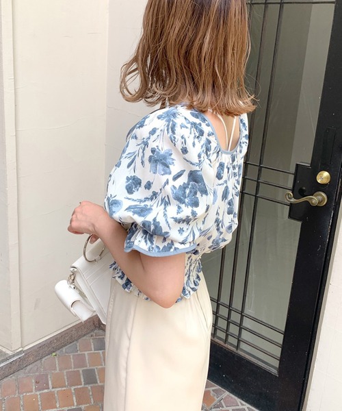 OLIVE des OLIVE(オリーブデオリーブ)の「ダブルフロントヘルシーパイピングブラウス(シャツ/ブラウス・レディース・ネイビー/オフホワイト/ブルー・FREE)」の20枚目の写真