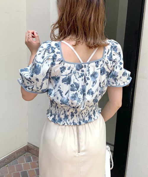 OLIVE des OLIVE(オリーブデオリーブ)の「ダブルフロントヘルシーパイピングブラウス(シャツ/ブラウス・レディース・ネイビー/オフホワイト/ブルー・FREE)」の21枚目の写真