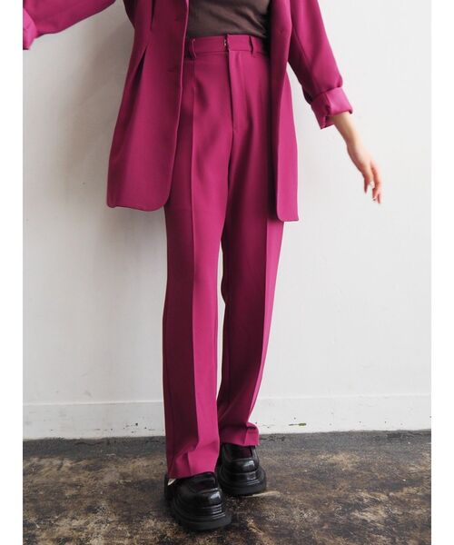 EVRIS（エヴリス）の「ベーシックフレアハイウエストパンツ【セットアップ着用可能】（その他パンツ・レディース・ブラック/ピンク/グリーン・SMALL/MEDIUM）」の4枚目の写真