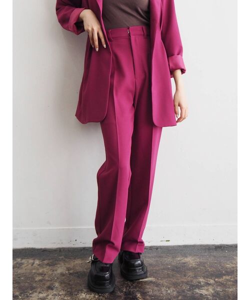 EVRIS（エヴリス）の「ベーシックフレアハイウエストパンツ【セットアップ着用可能】（その他パンツ・レディース・ブラック/ピンク/グリーン・SMALL/MEDIUM）」の8枚目の写真