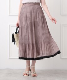 couture brooch | 王道大人フェミニンのキーアイテム！　ドット柄ティアードプリーツスカート(スカート)