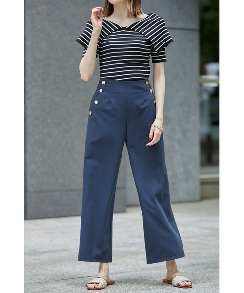 &. NOSTALGIA(アンドドットノスタルジア)の「オーバーカラーボーダーニットプルオーバー(ニット/セーター・レディース・ブラック/オフホワイト・FREE)」の12枚目の写真