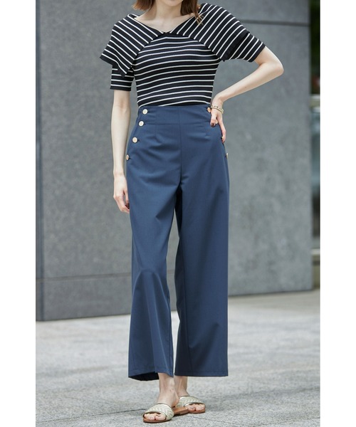 &. NOSTALGIA(アンドドットノスタルジア)の「オーバーカラーボーダーニットプルオーバー(ニット/セーター・レディース・ブラック/オフホワイト・FREE)」の13枚目の写真