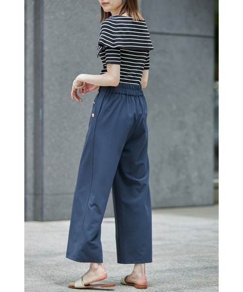 &. NOSTALGIA(アンドドットノスタルジア)の「オーバーカラーボーダーニットプルオーバー(ニット/セーター・レディース・ブラック/オフホワイト・FREE)」の16枚目の写真