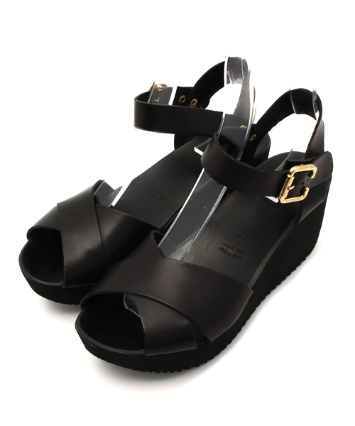 ROSE BUD（ローズバッド）の「SG522 LEATHER ANKLE STRAP WEDGE SANDAL（サンダル・レディース・ブラウン/ブラック・36/39/38/35/37）」の2枚目の写真