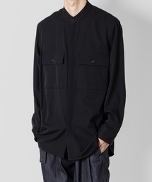 ATTACHMENT | ウールギャバジン バンドカラーシャツ / WOOL GABARDINE BAND COLLAR L/S SHIRT(シャツ/ブラウス)