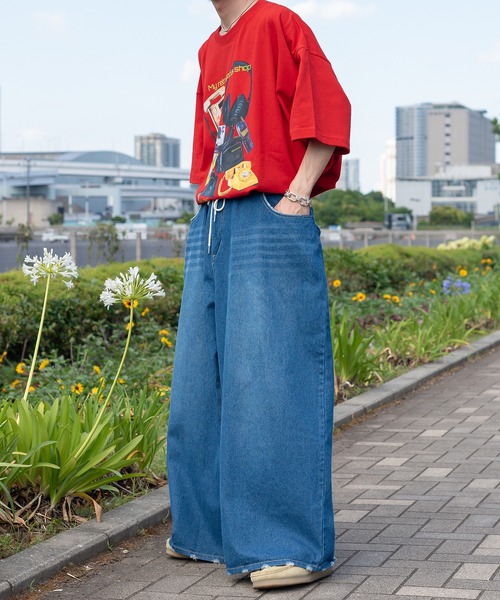 Perushu（ペルーシュ）の「スーパーバギークラッシュデニムパンツ（その他パンツ・メンズ・サックスブルー/インディゴブルー/ブラック・MEDIUM/LARGE/SMALL）」の20枚目の写真