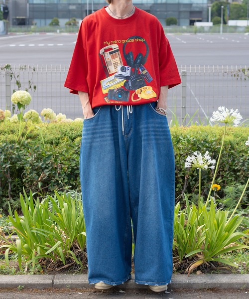 Perushu（ペルーシュ）の「スーパーバギークラッシュデニムパンツ（その他パンツ・メンズ・サックスブルー/インディゴブルー/ブラック・MEDIUM/LARGE/SMALL）」の19枚目の写真