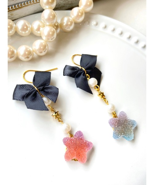 tone(トーン)の「【MUURABBTI】魔女のお菓子ピアス(MA)(ピアス(両耳用)・レディース・パープル系その他/ピンク系その他・FREE)」の4枚目の写真
