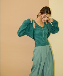 AIC. | 【再入荷】ワイドリブニットアンサンブル/アームボレロ/ビスチェ(アンサンブル)